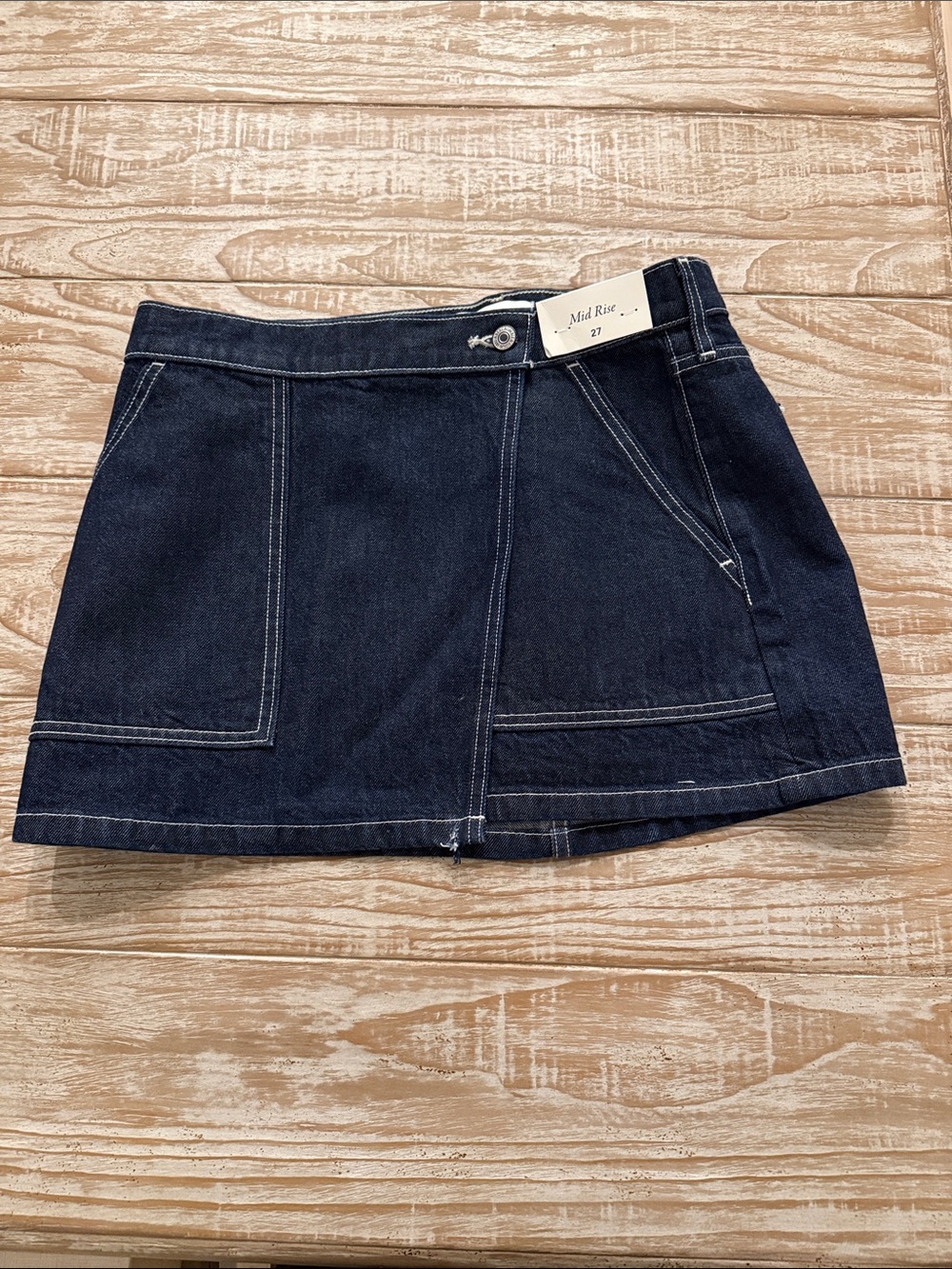 Mid Rise Jean Skirt Abercrombie & Fitch